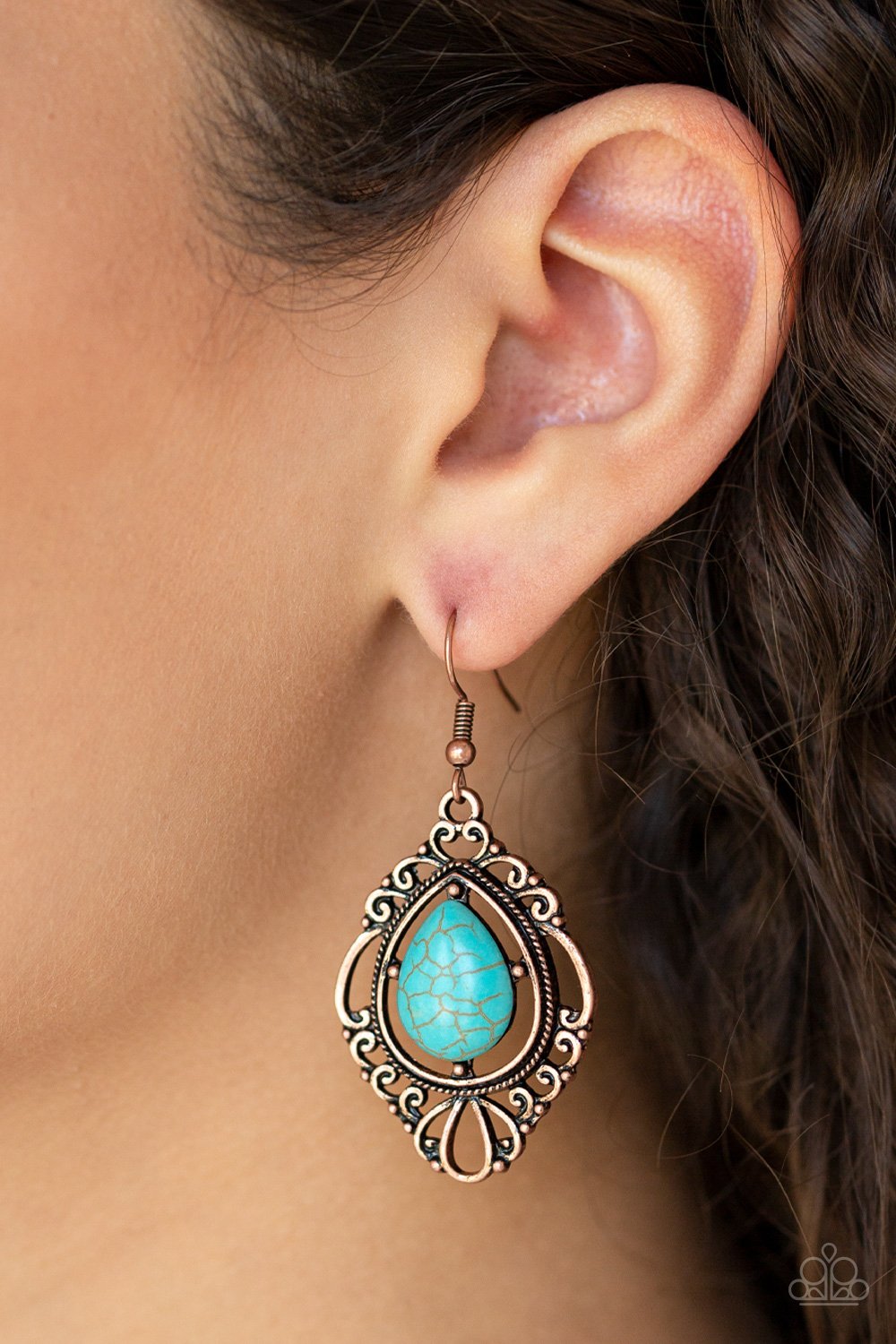 Southern Fairytale - Copper Earring - Paparazzi