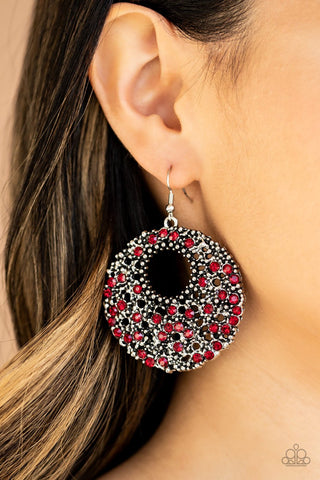 Starry Showcase - Red Earring - Paparazzi