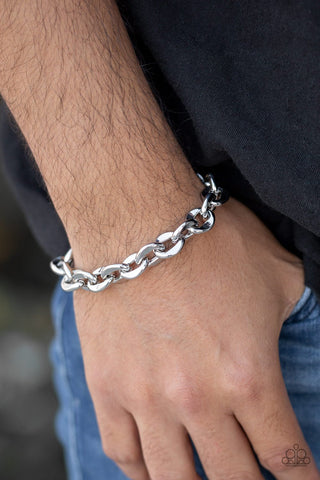 Step It Up - Silver Bracelet - Mens - Paparazzi