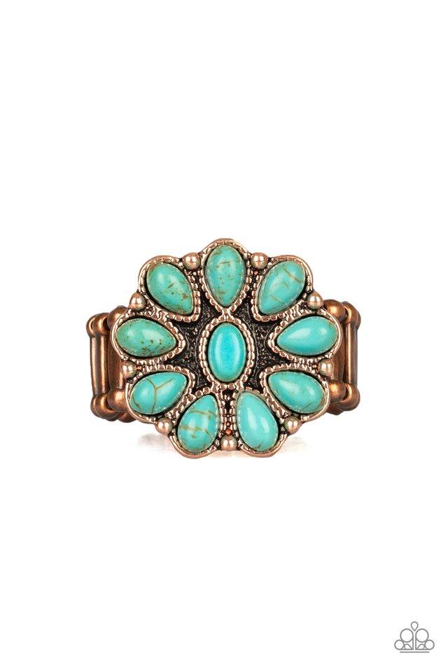 Stone Gardenia - Copper Ring - Paparazzi