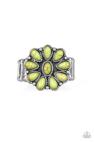 Stone Gardenia - Green Ring - Paparazzi