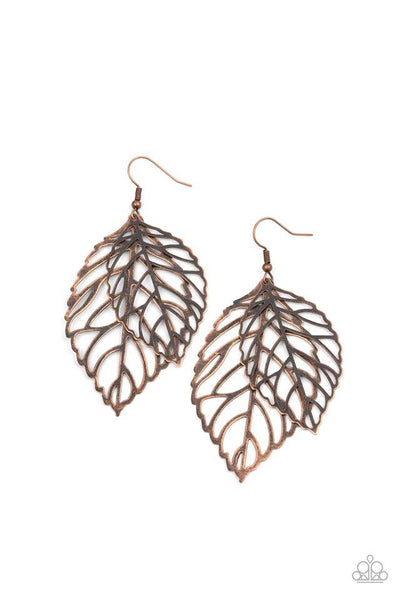 Take It or LEAF It - Copper Earring - Paparazzi