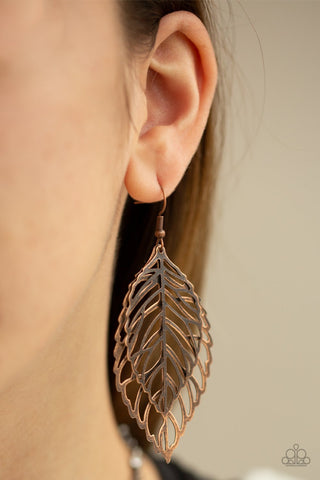 Take It or LEAF It - Copper Earring - Paparazzi