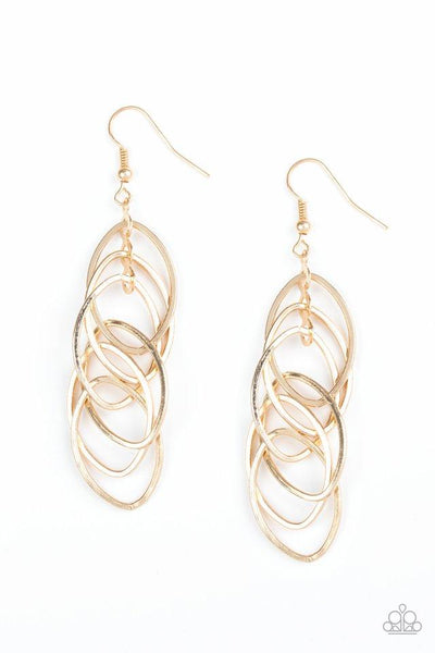 Tangle Tango - Gold Earring - Paparazzi