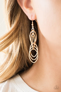 Tangle Tango - Gold Earring - Paparazzi