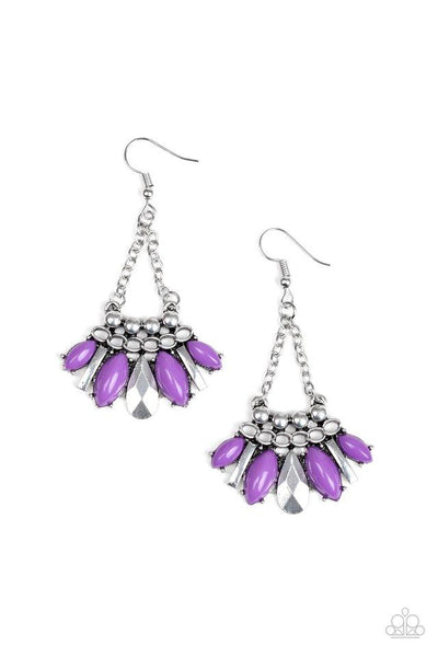 Terra Tribe - Purple Earring - Paparazzi