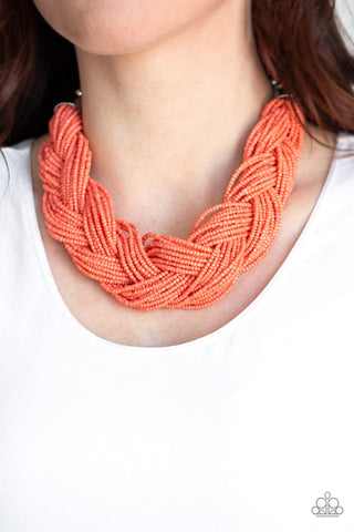 The Great Outback - Orange Necklace - Seed Bead - Paparazzi