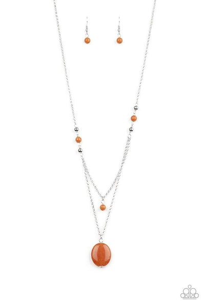 Time To Hit The ROAM - Orange Necklace - Paparazzi