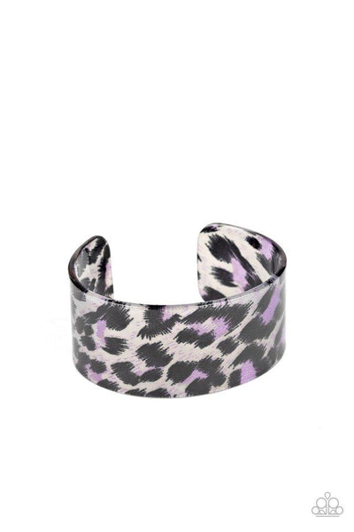 Top Cat - Purple Bracelet - Acrylic Cuff - Paparazzi