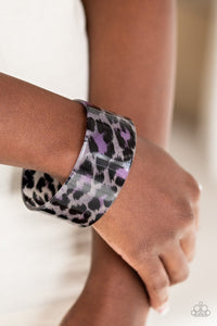 Top Cat - Purple Bracelet - Acrylic Cuff - Paparazzi