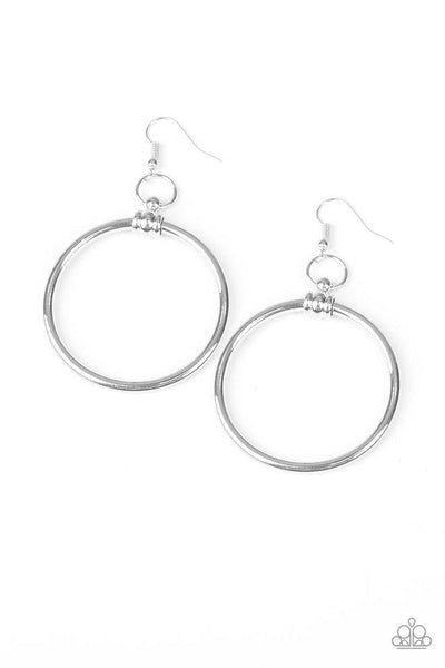 Total Focus - Silver Earring - Paparazzi