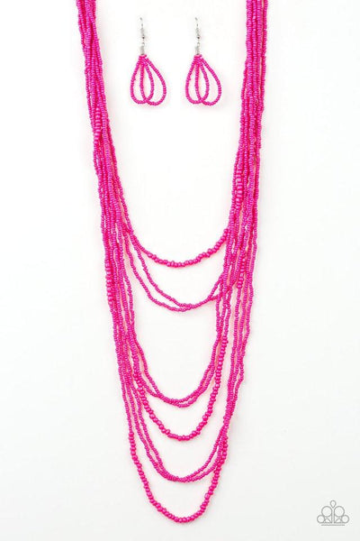 Totally Tonga - Pink Necklace - Seed Bead - Paparazzi