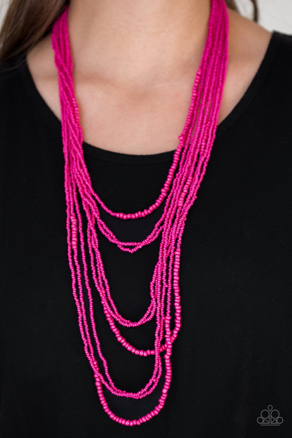 Totally Tonga - Pink Necklace - Seed Bead - Paparazzi