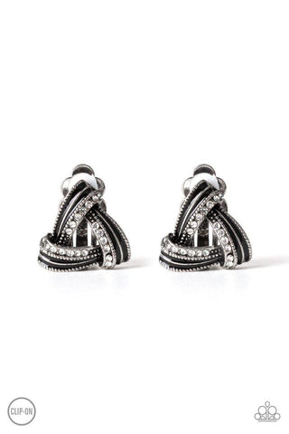 Twirling Twinkle - Black Earring - Clip-on Paparazzi