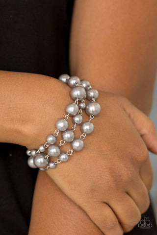 Until The End Of TIMELESS - Silver Bracelet - Pearl - Paparazzi