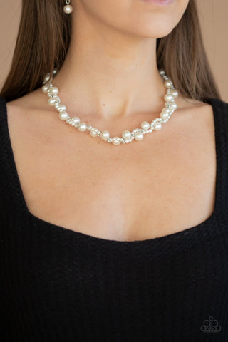 Uptown Opulence - White Necklace - Pearl - Paparazzi