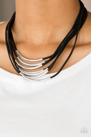 Walk The WALKABOUT - Black Suede Necklace - Paparazzi