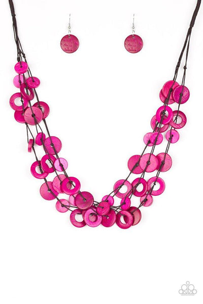 Wonderfully Walla Walla - Pink Necklace - Wood - Paparazzi