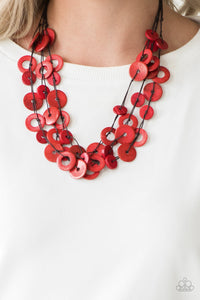 Wonderfully Walla Walla - Red Necklace - Wood - Paparazzi