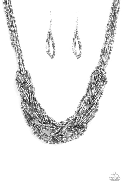 City Catwalk - Silver Necklace - Seed Bead - Paparazzi